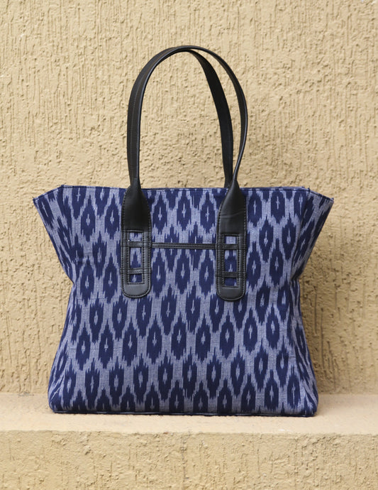Ikkat Tote Curved Bag - AVA Boutique