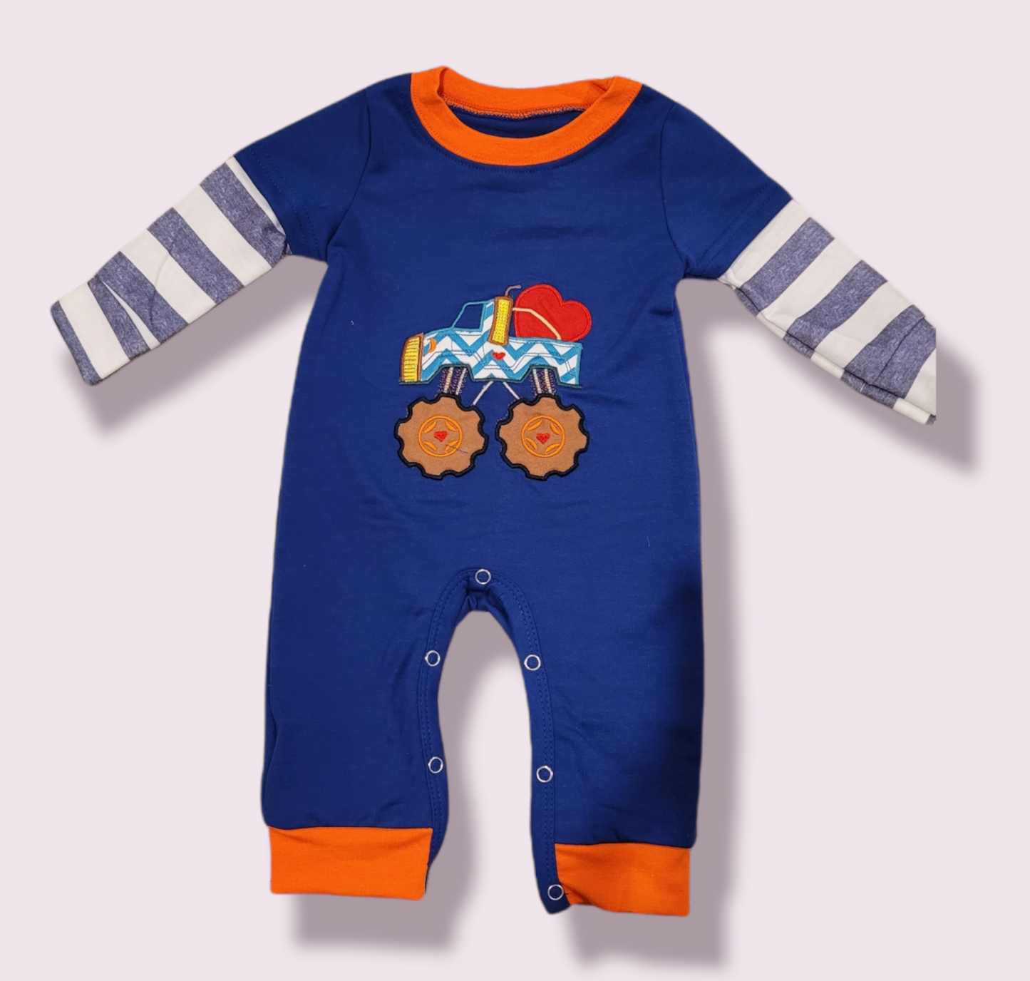 Truck Heart Boys Romper