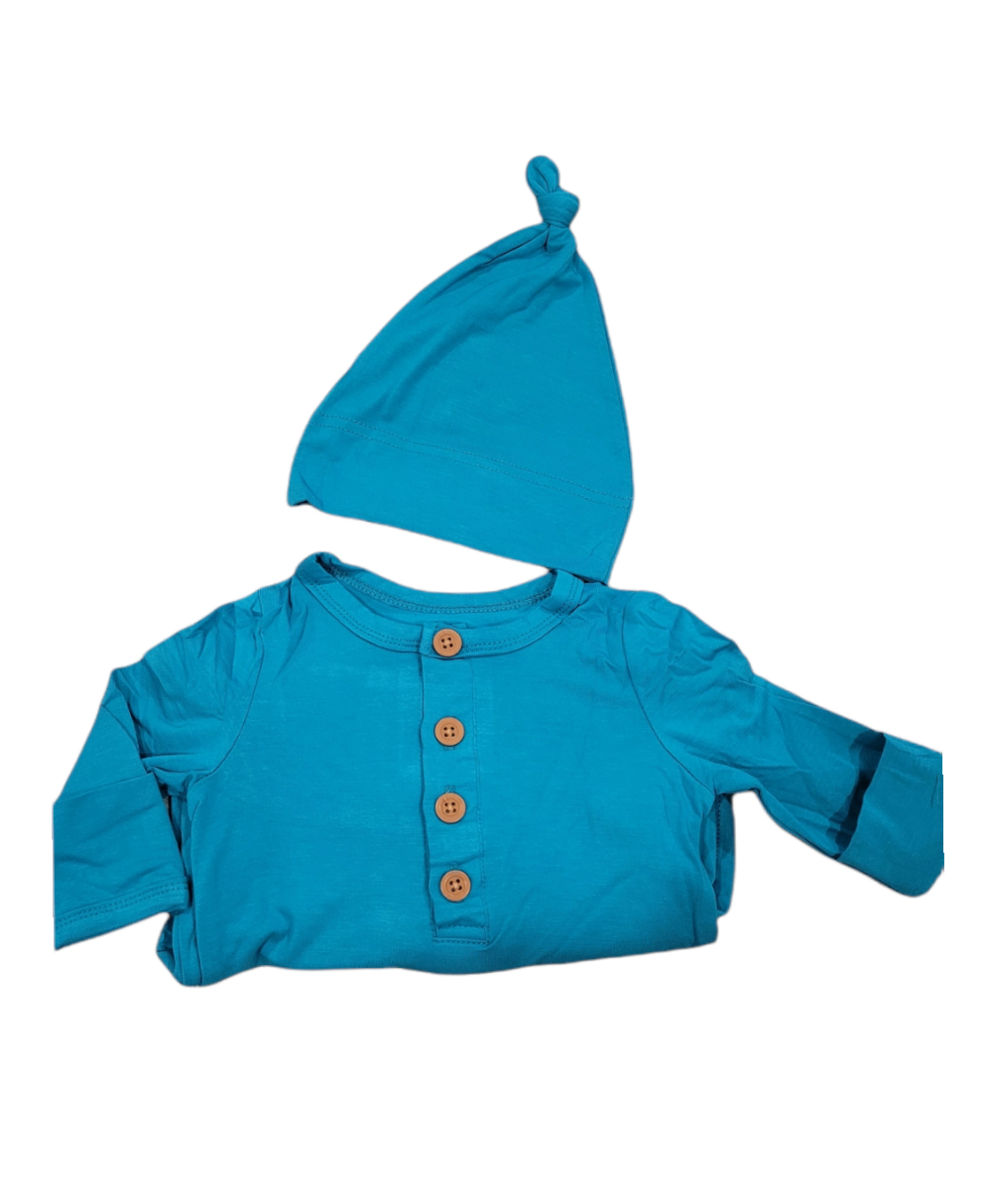 Bamboo Knotted Baby Gown with Hat