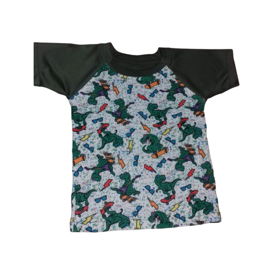 AVA's Skate Dino Raglan Reverisble Tshirt