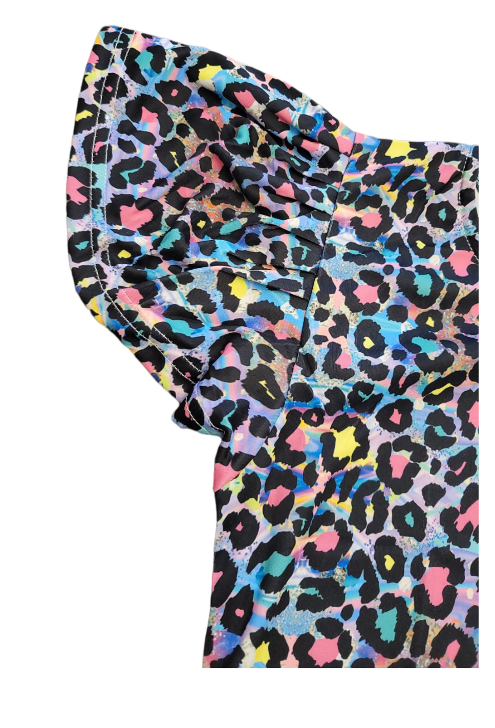 AVA's Hologram Leopard Flutter Sleeves Women Top