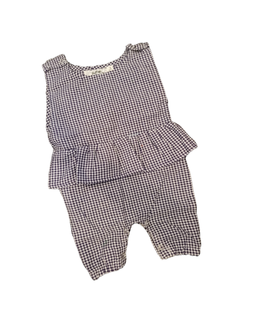 AVA's Cotton Gingham Baby Girls Romper