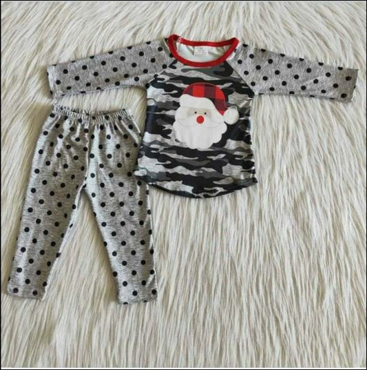 Camo Christmas Santa Boys Outfit - AVA Boutique