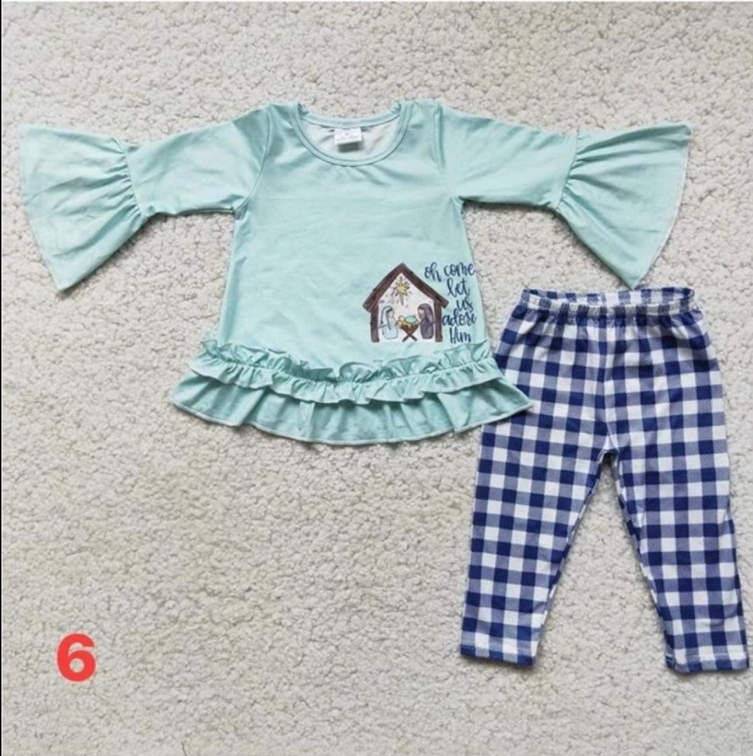 Nativity Girls Christmas Outfit Set