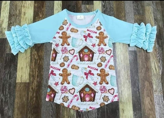Ginger Bread Ruffle Sleeves Tshirt