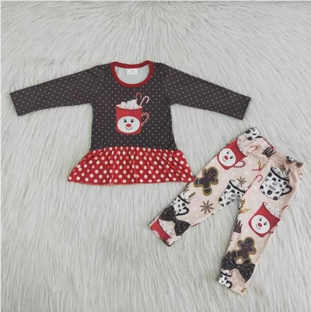 Hot Cocoa Girls Outfit Set