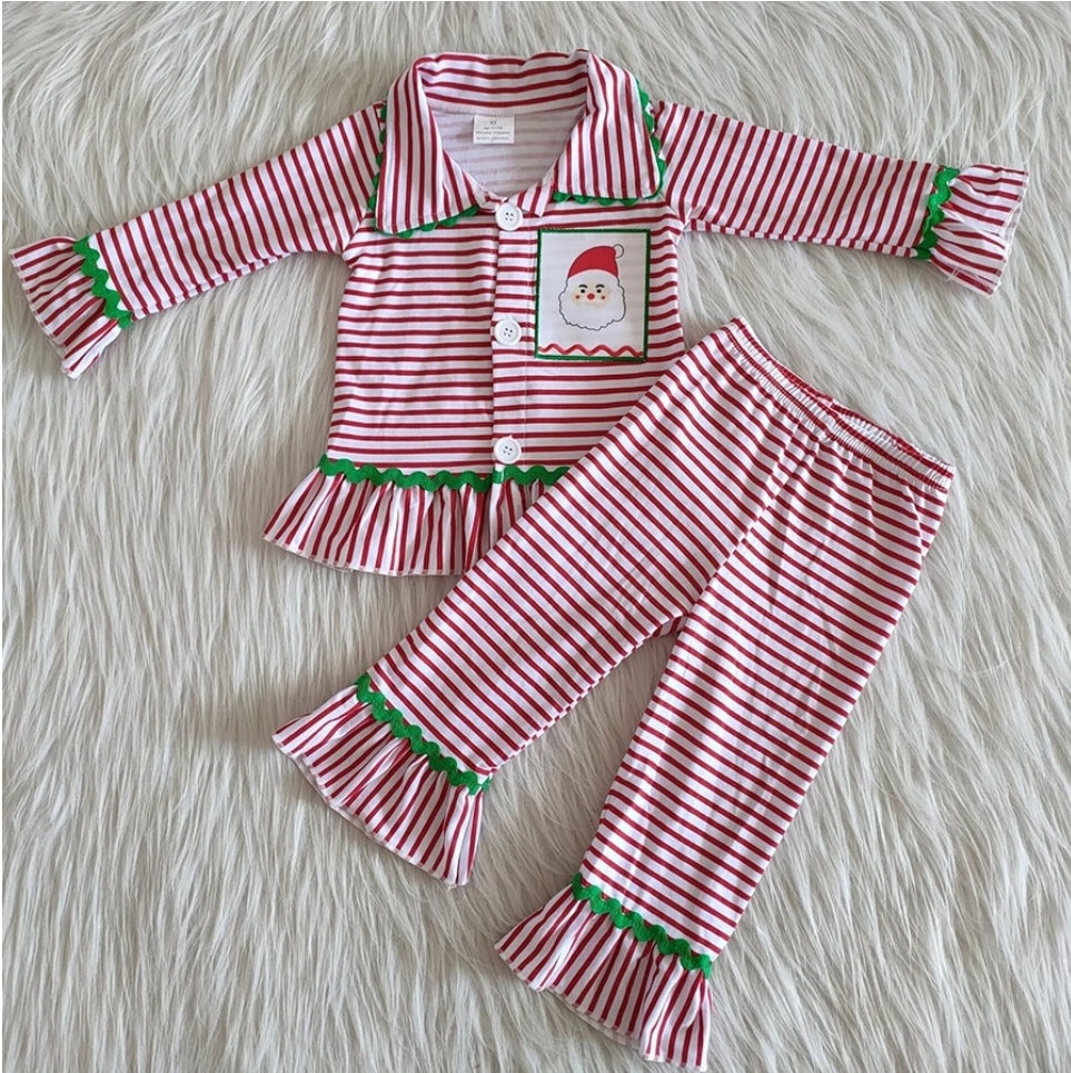 Red Stripe Girl XMas Pajamas