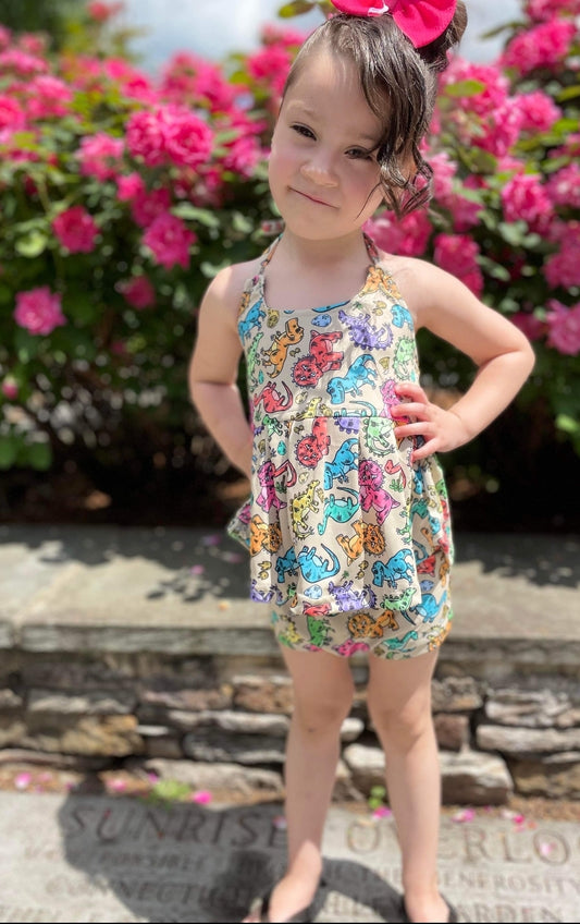 AVA's Dino Girls Halter Top with Bummies