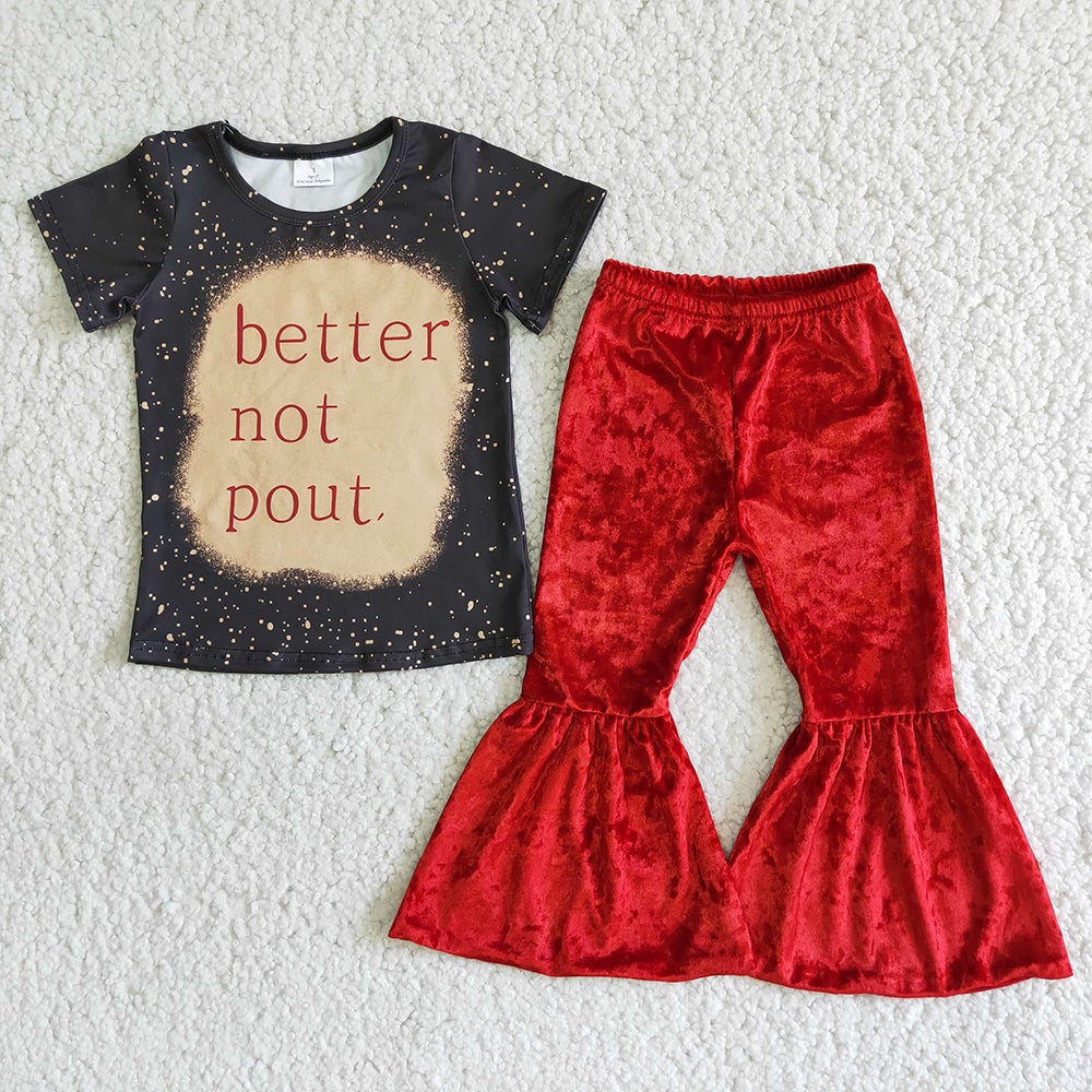 Better not Pout Velvet Outfit Set