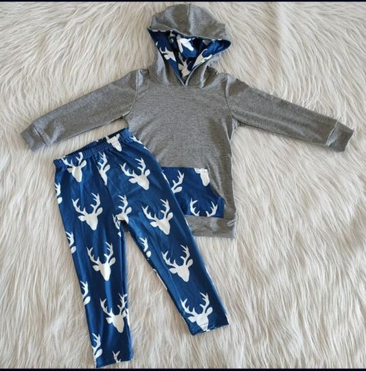 Boys Reindeer Hoodie Set - AVA Boutique