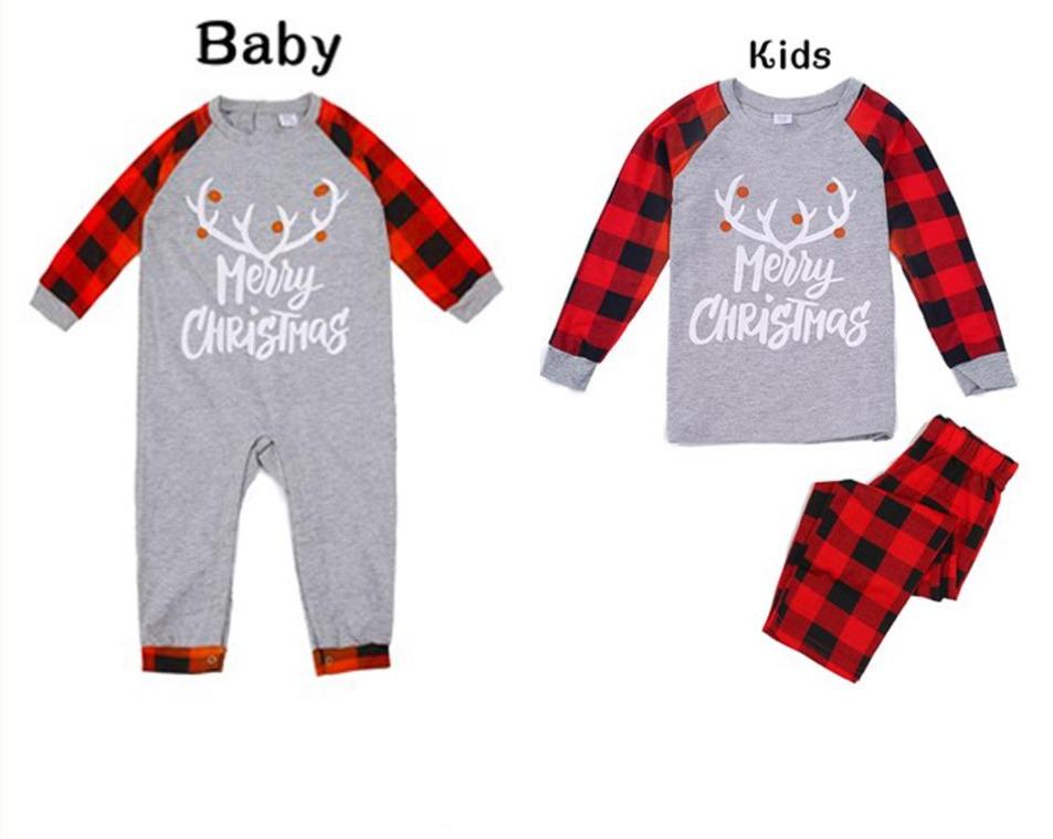 Gray Merry Christmas Family Matching Xmas Pajamas - 10th Nov