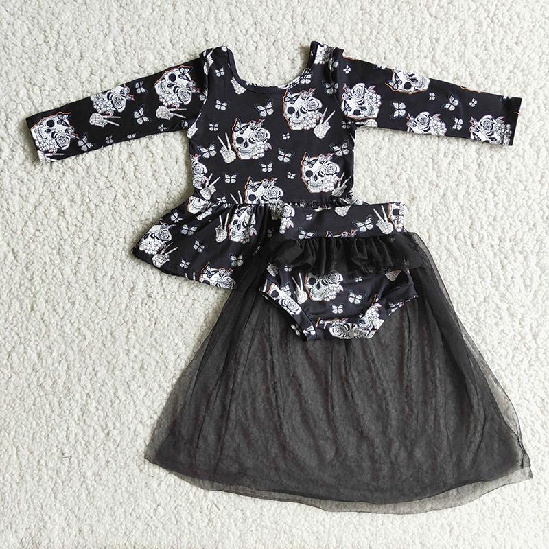 Black Halloween bummie tutu set - AVA Boutique