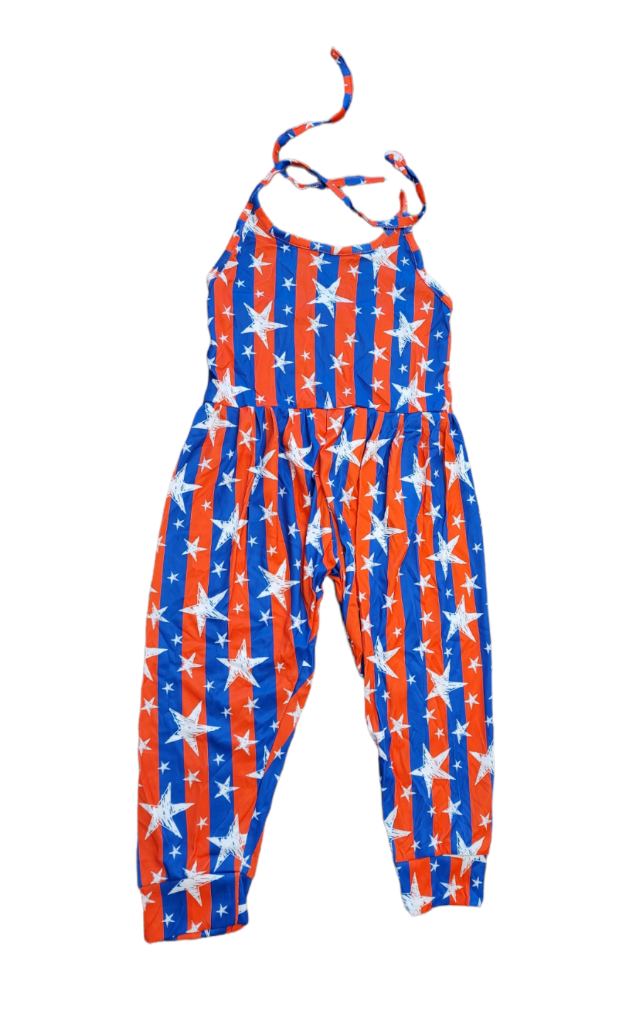 American Stars Striped Halter Neck Jumpsuit