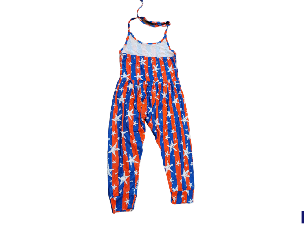 American Stars Striped Halter Neck Jumpsuit