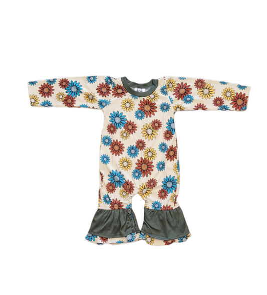 AVA's Daisy Flower Full Sleeves Ruffle Romper