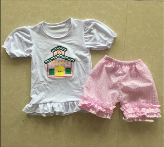 Back to School Girls Shorts Set - AVA Boutique