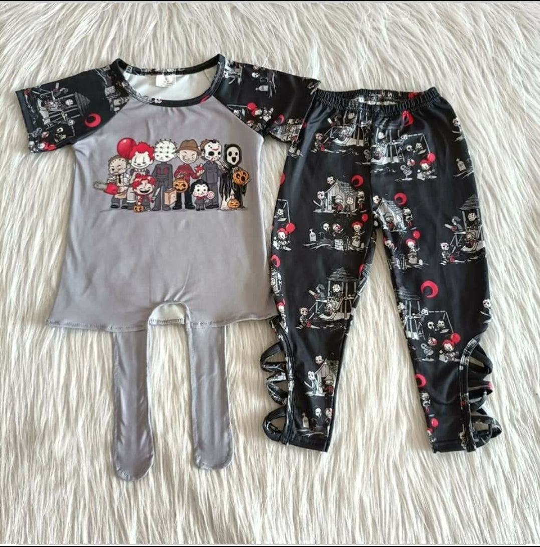 Spooky Halloween Girls Leggings Outfit - AVA Boutique