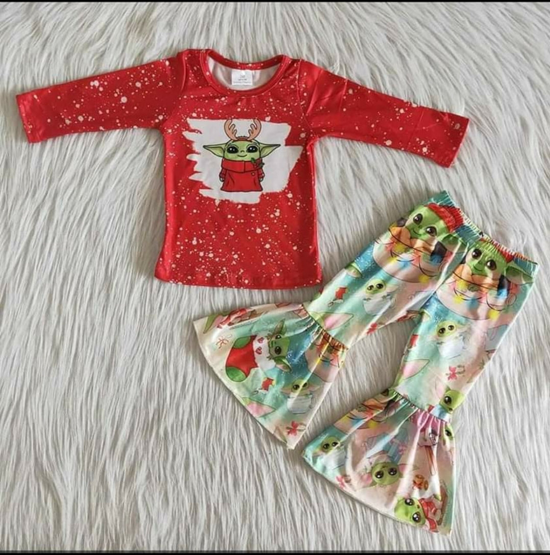Baby Yoda Christmas Outfit - AVA Boutique