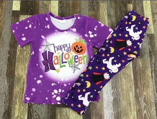 Happy Halloween Puple Outfit Set - AVA Boutique