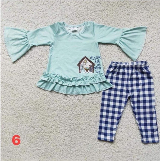 Nativity Girls Christmas Outfit Set
