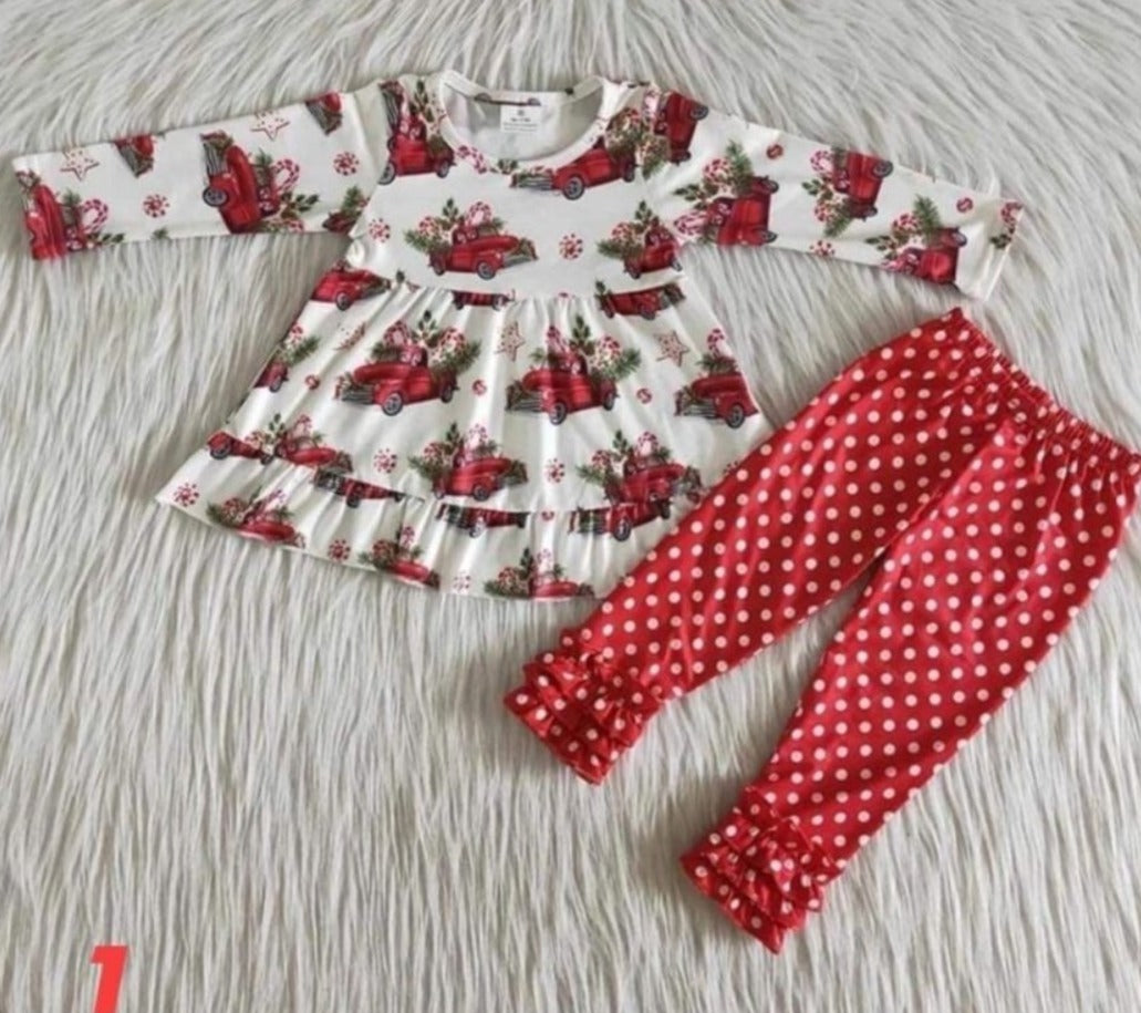 Christmas Truck Girls Outfit Set