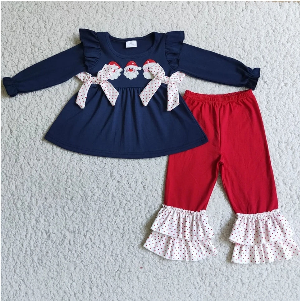 Three Santa Christmas Girls Outfit