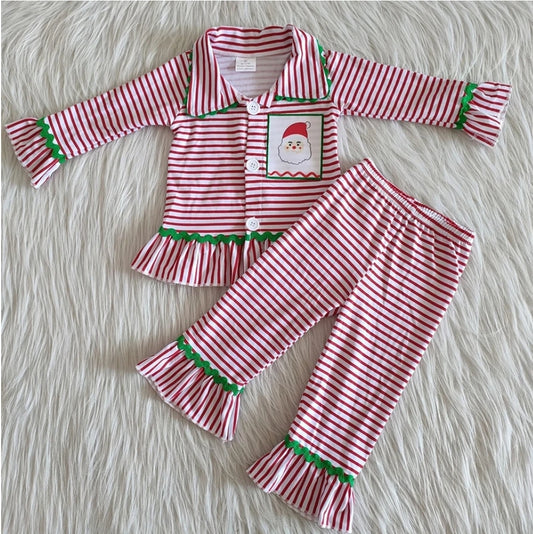 Red Stripe Girl XMas Pajamas