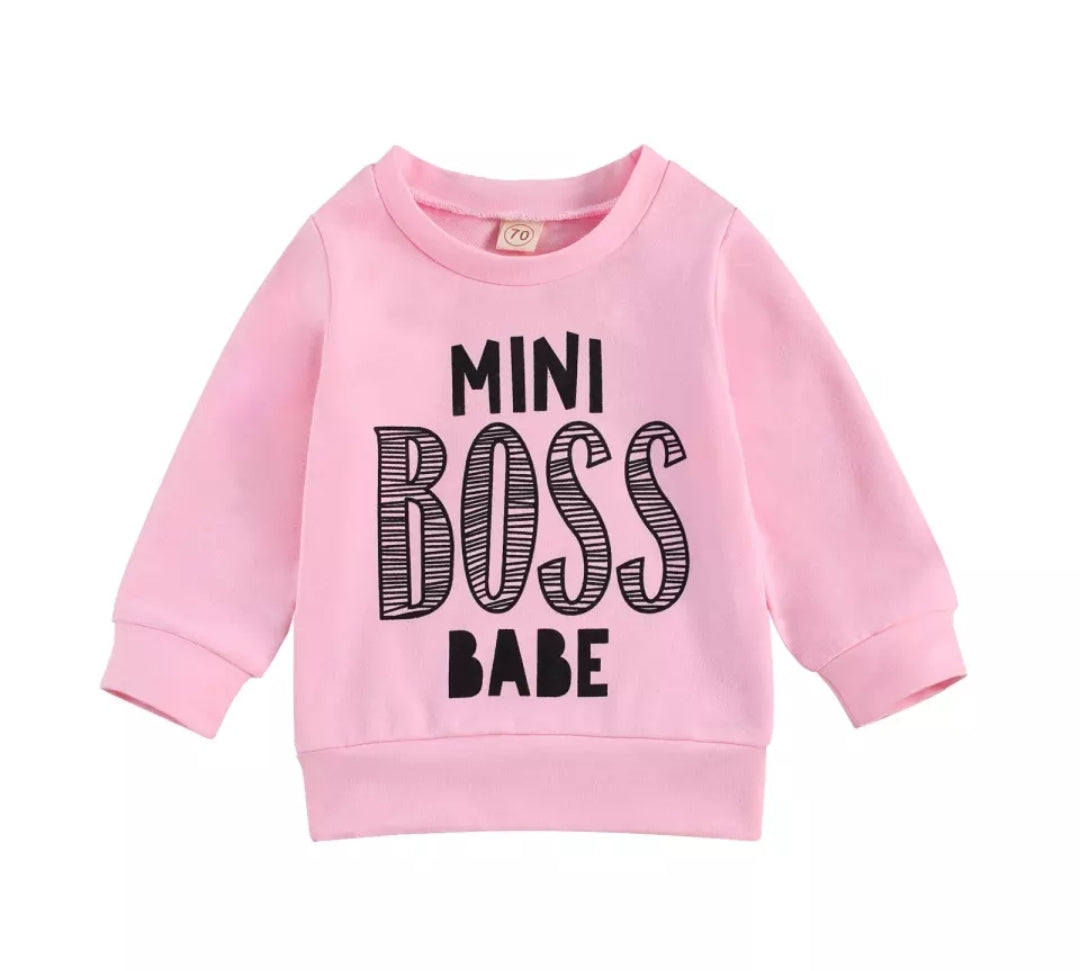 Pink Mini Boss Babe Lightweight Sweatshirt