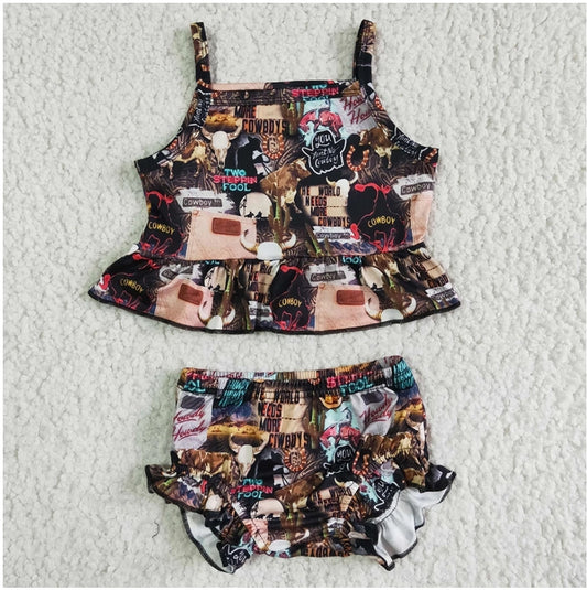 Western Ruffle Bummie Set