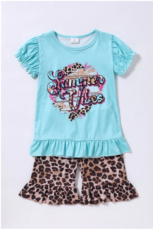 Summer Vibes Girls Shorts Set