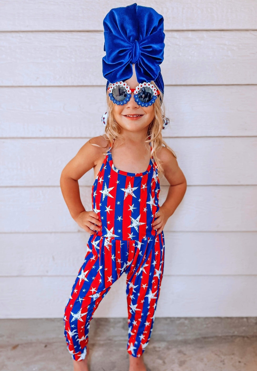 American Stars Striped Halter Neck Jumpsuit