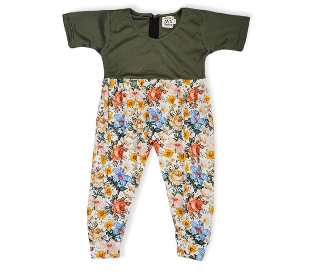 AVA's Vintage Wildflower Tshirt Jumpsuit