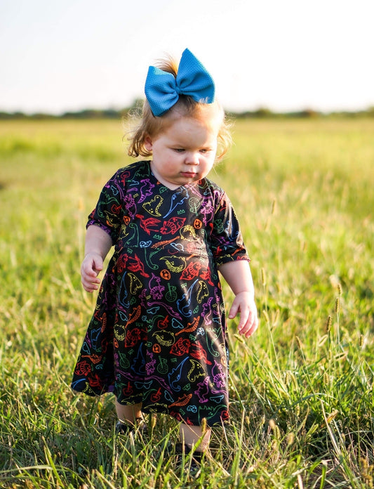 AVA's Doodle Dino Reversible Dress